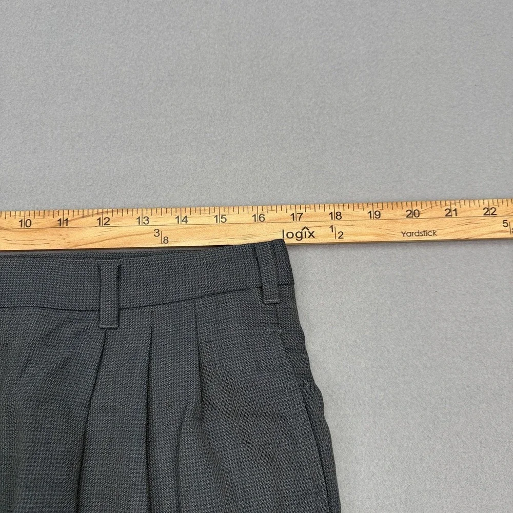 Vtg Christian Dior Monsieur Pants Mens 34x29 Gray Plaid Wool Pleated Cuffed